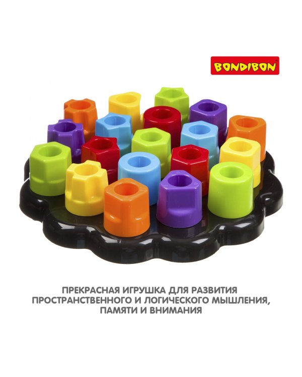 Мозаика для малышей. Развивающие гаечки, 19 деталей