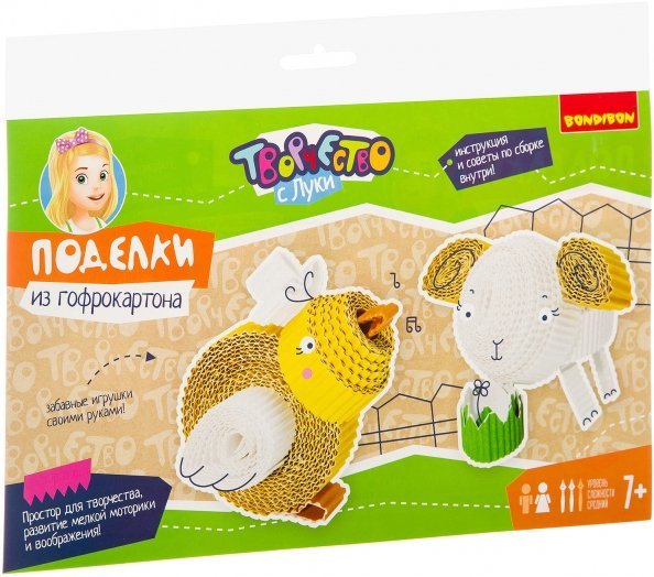 Набор для творчества "Поделки из гофрокартона. Цыпленок и овечка"
