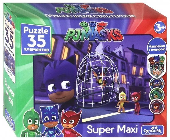 Пазл макси + наклейки. Герои в масках. Бабочка, 35 элементов Пазл макси + наклейки. Герои в масках. Бабочка, 35 элементов