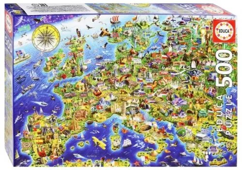 Пазл. Сумасшедшая карта Европы, 500 элементов