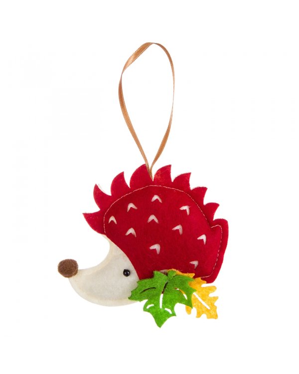 Ёлочные игрушки из фетра своими руками. Ежик