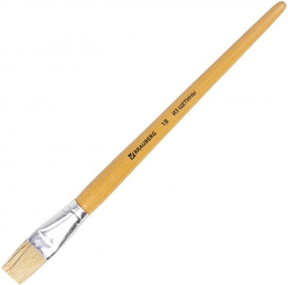 Кисть, щетина, плоская, №18 Кисть, щетина, плоская, №18