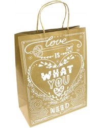 Пакет бумажный &quot;Love&quot;, 26х32,4х12,7 см