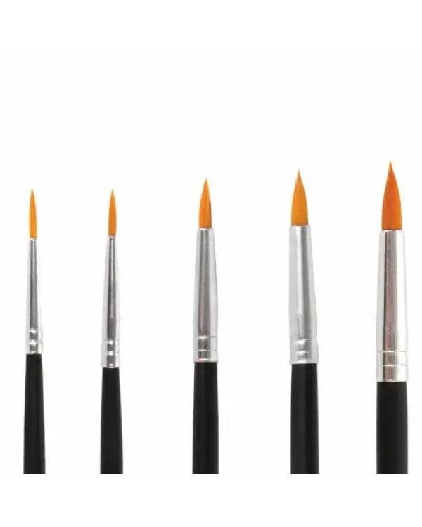 Кисти "Brauberg", 5 штук, синтетические, круглые, №1, 2, 3, 4, 5