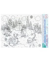 Настольный коврик-раскраска "Веселые катания" (78055)