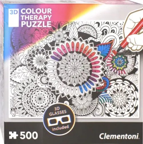 Пазл + 3D очки. Арт-терапия. Цветок, 500 элементов Пазл + 3D очки. Арт-терапия. Цветок, 500 элементов