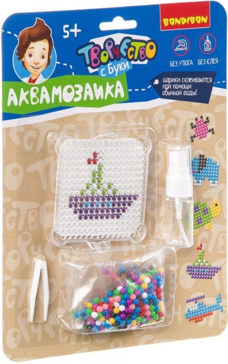 Аквамозаика, синий набор, 5 фигур