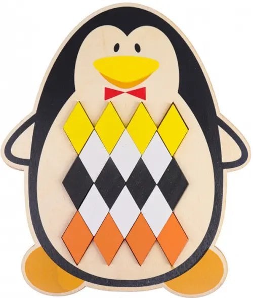 Деревянная мозаика. Пингвин
