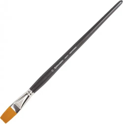 Кисть художественная профессиональная "Brauberg Art", синтетика жесткая, плоская, №22, длинная ручка