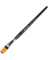 Кисть художественная профессиональная "Brauberg Art", синтетика мягкая, под колонок, плоская, №16, короткая ручка