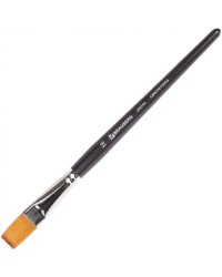 Кисть художественная профессиональная "Brauberg Art", синтетика мягкая, под колонок, плоская, №18, короткая ручка