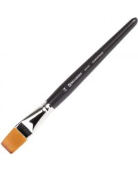 Кисть художественная профессиональная "Brauberg Art", синтетика мягкая, под колонок, плоская, №24, короткая ручка