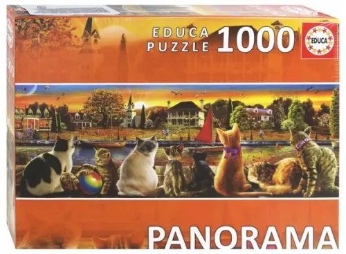 Пазл-панорама. Коты на набережной, 1000 деталей