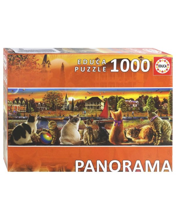 Пазл-панорама. Коты на набережной, 1000 деталей