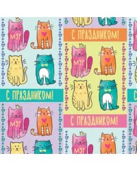 Бумага упаковочная Котики, 70x100 см