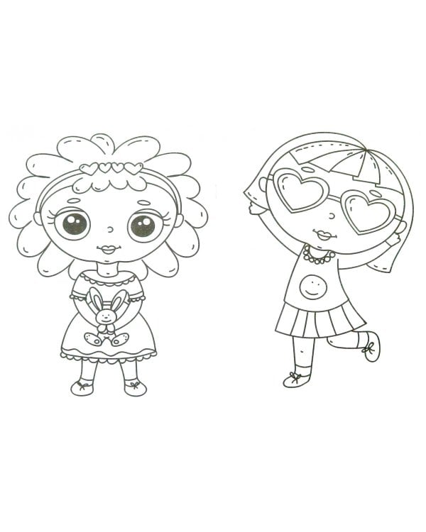 Раскраска "Милые подруги"