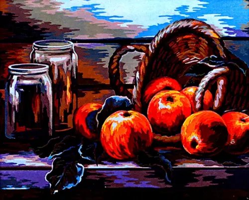 Набор для рисования по номерам. на холсте. Натюрморт с яблоками. Жанна Когай, 40х50 см Набор для рисования по номерам. на холсте. Натюрморт с яблоками. Жанна Когай, 40х50 см