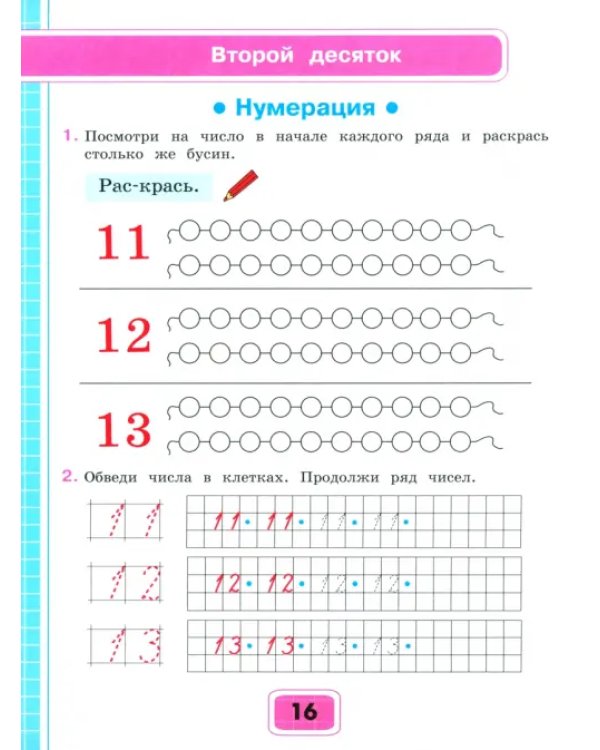 Математика. 2 класс. Рабочая тетрадь. Адаптированные программы. В 2-х частях. ФГОС ОВЗ. Часть 1