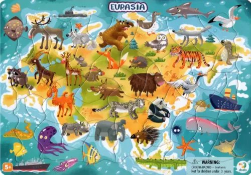 Пазл в рамке. Евразия, 53 элемента Пазл в рамке. Евразия, 53 элемента