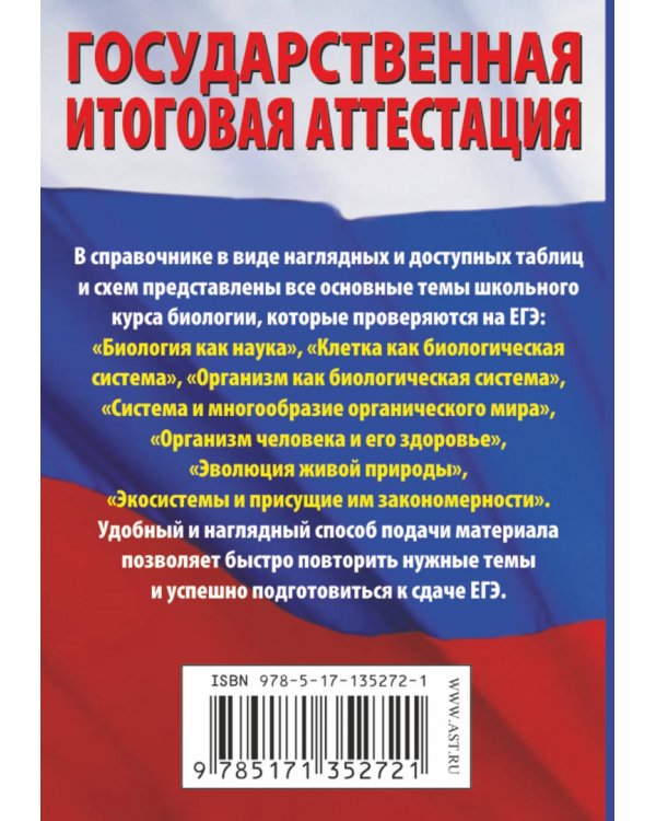 ЕГЭ Биология. Краткий справочник в таблицах