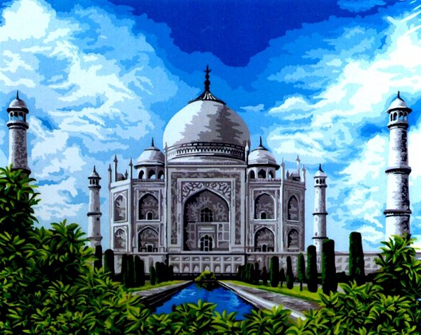 Набор для рисования по номерам. на холсте. Величественный Тадж-Махал Набор для рисования по номерам. на холсте. Величественный Тадж-Махал