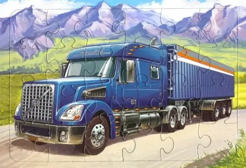 Планшетный пазл. Грузовой автомобиль Вольво, 24 элемента Планшетный пазл. Грузовой автомобиль Вольво, 24 элемента