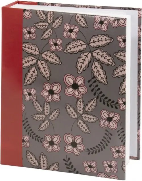 Фотоальбом "Флора", на 200 фото 10х15 см, цвет обложки серый с красным Фотоальбом "Флора", на 200 фото 10х15 см, цвет обложки серый с красным