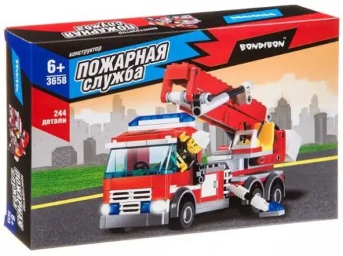 Конструктор. Пожарная Служба. Пожарная машина, 244 детали Конструктор. Пожарная Служба. Пожарная машина, 244 детали