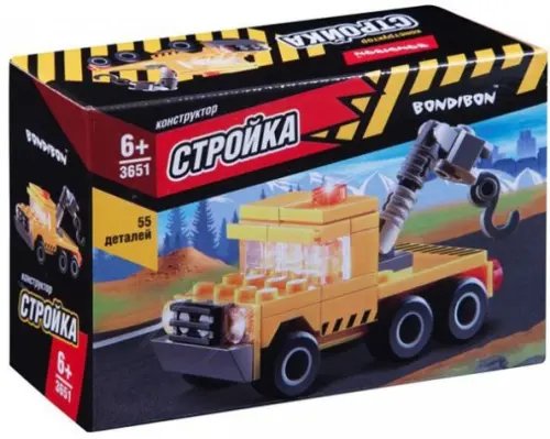 Конструктор. Стройка. Тягач, 55 деталей Конструктор. Стройка. Тягач, 55 деталей