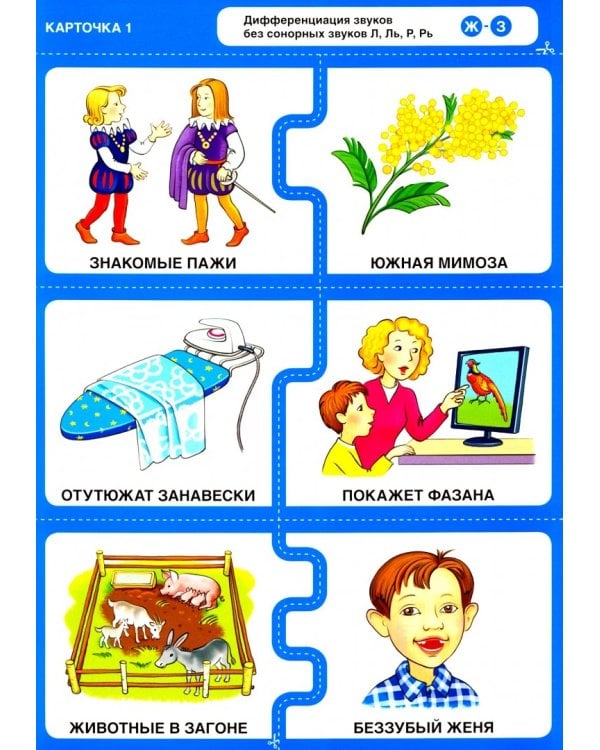 Различаю звуки, говорю правильно! Шипящие. Ж-З, Ж-Ш, Ч-ТЬ, Ч-Ш, Ч-Щ, Щ-СЬ. Комплект карточек. ФГОС