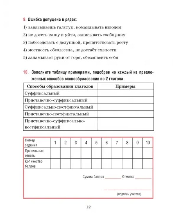 Русский язык. 7 класс. Тесты для тематического и итогового контроля
