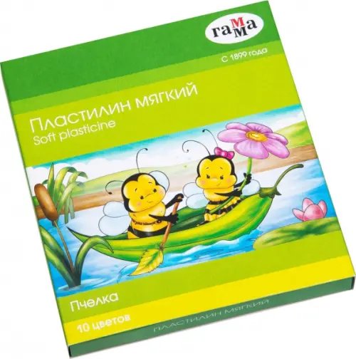 Обложка книги «Пластилин восковой "Пчелка", 10 цветов, со стеком»
