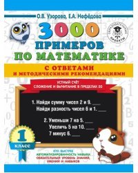 Математика. 1 класс. Устный счет. Сложение и вычитание в пределах 20. 3000 примеров