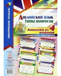 Комплект плакатов "Английский язык. Типы вопросов". 4 плаката с методическим сопровождением. ФГОС