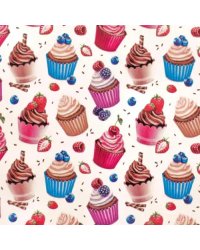 Бумага упаковочная &quot;Пирожные&quot;, 70x100 см