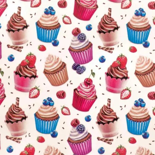 Бумага упаковочная "Пирожные", 70x100 см Бумага упаковочная "Пирожные", 70x100 см