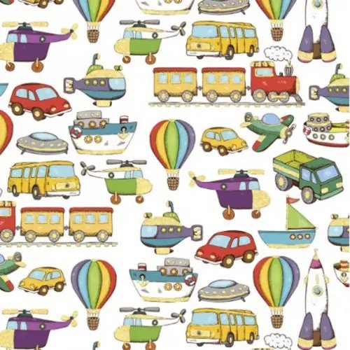 Бумага упаковочная "Цветной транспорт", 70x100 см Бумага упаковочная "Цветной транспорт", 70x100 см