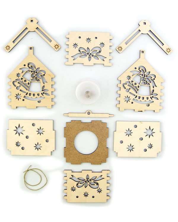 Домик рождественский с подсветкой. Колокольчики