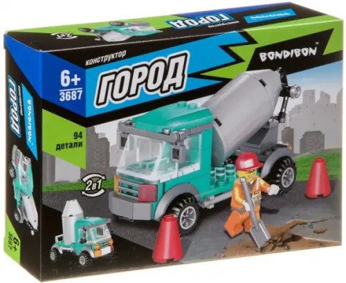 Конструктор. Город. Бетономешалка, 94 детали