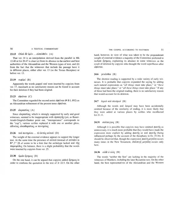 A Textual Commentary on the Greek New Testament