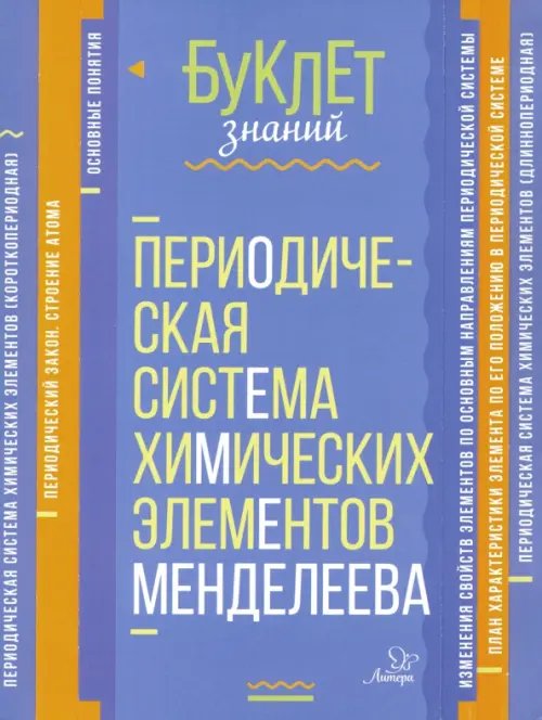 Буклет знаний Периодическая система химических элементов Менделеева