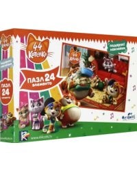 Пазл + наклейки. 44 котенка. У бабушки Пины, 24 элемента