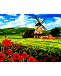 Набор для рисования по номерам. на холсте. Поля Швейцарии, 50х40 см