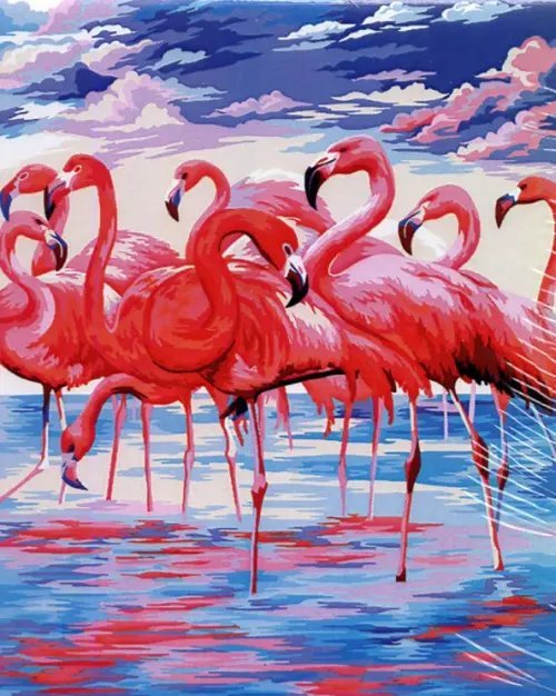 Набор для рисования по номерам на холсте "Розовое озеро", 50х40 см Набор для рисования по номерам на холсте "Розовое озеро", 50х40 см