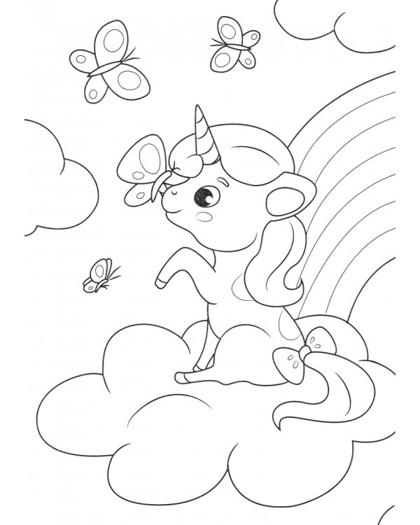 Раскраска А4. Волшебные единороги