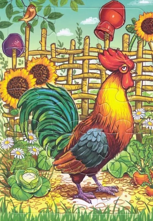 Пазл. Петушок, 15 элементов