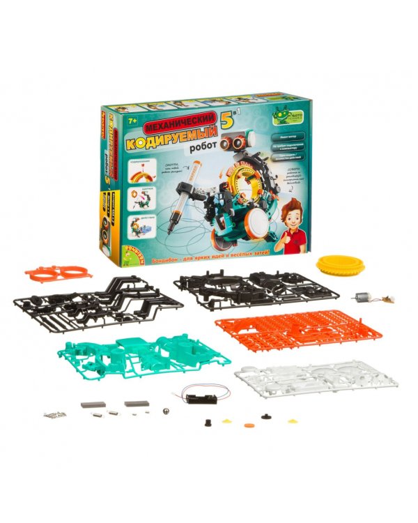 Французские опыты. Науки с Буки. Механический кодируемый робот 5 в 1