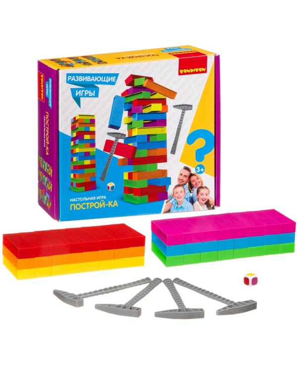 Развивающая игра. Башня. Построй-ка, 54 блока
