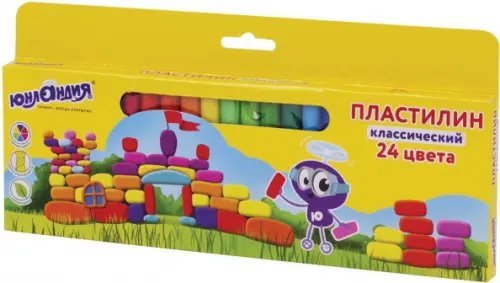 Пластилин классический &quot;Юнландик-архитектор&quot;, 24 цвета по 20 грамм