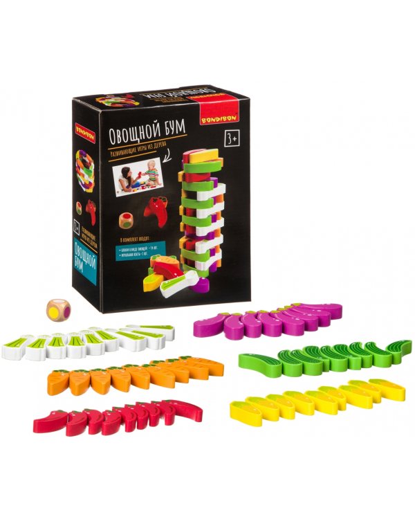 Развивающие игры из дерева. Игра-баланс. Овощной бум